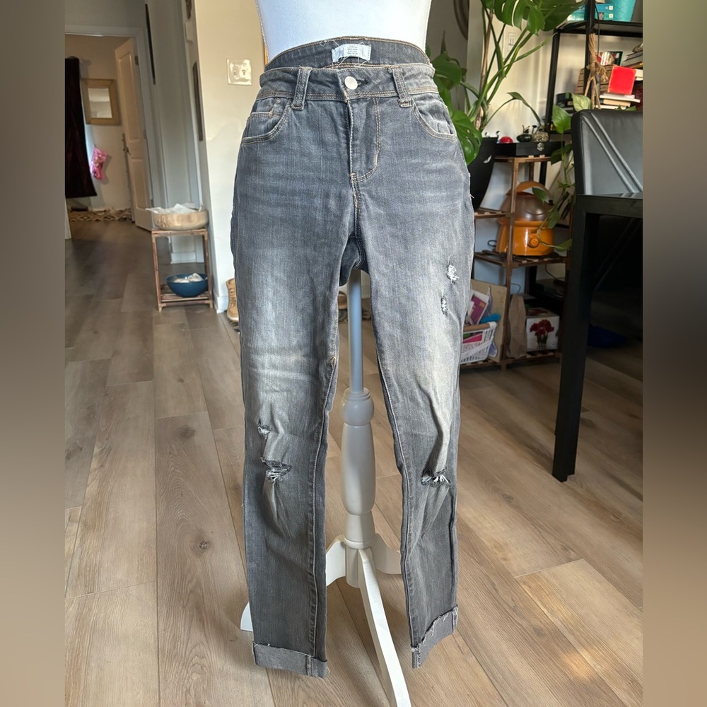 Dark Wash Ripped Comfy Fall Jeans